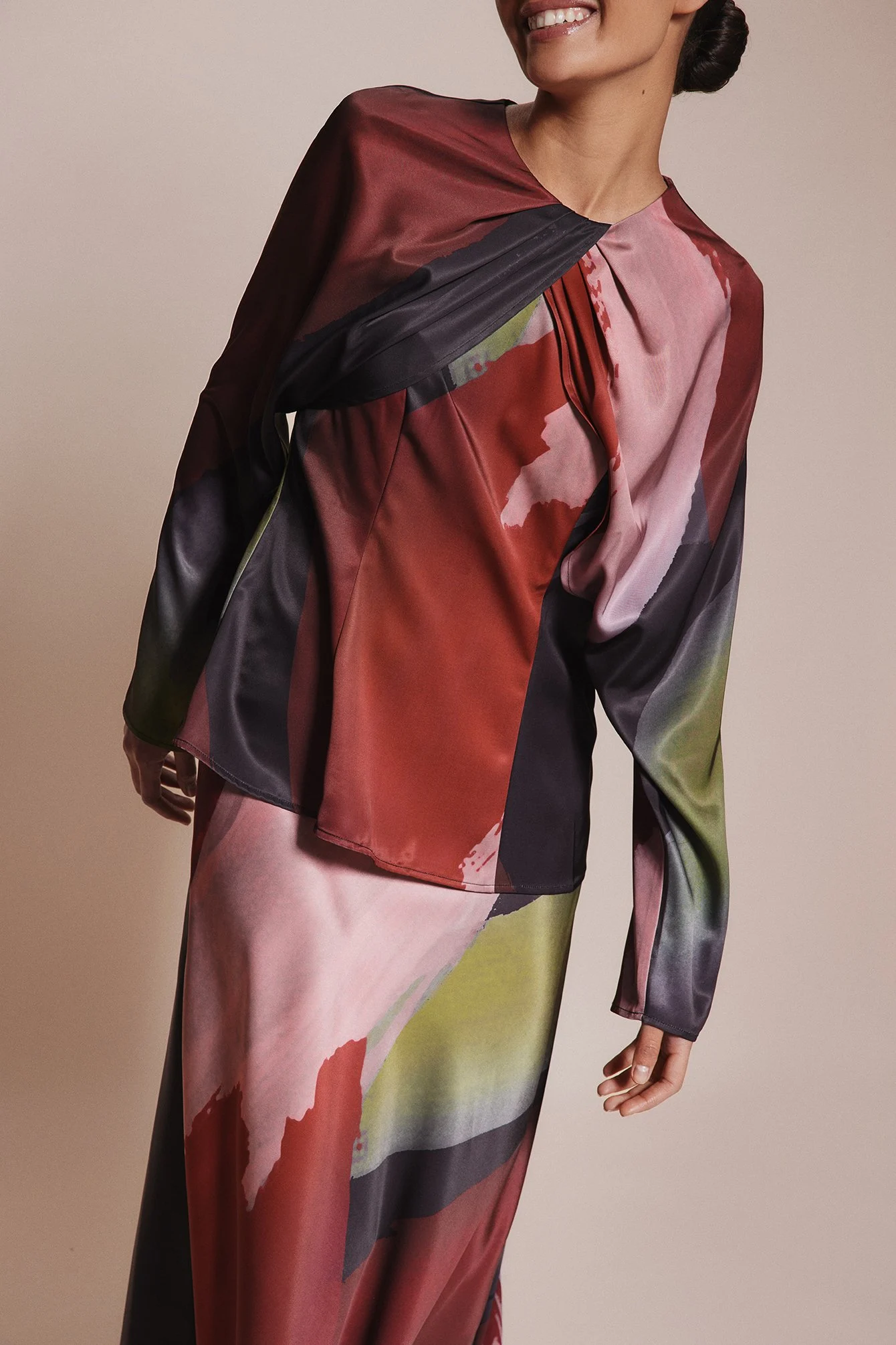Luftige Langarm-Bluse mit Print