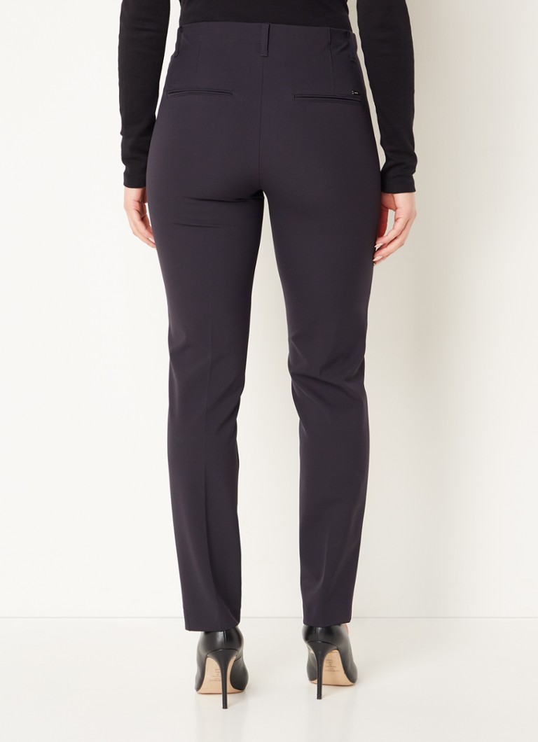 Gardeur Hose high waist tapered fit trousers with pleat detail