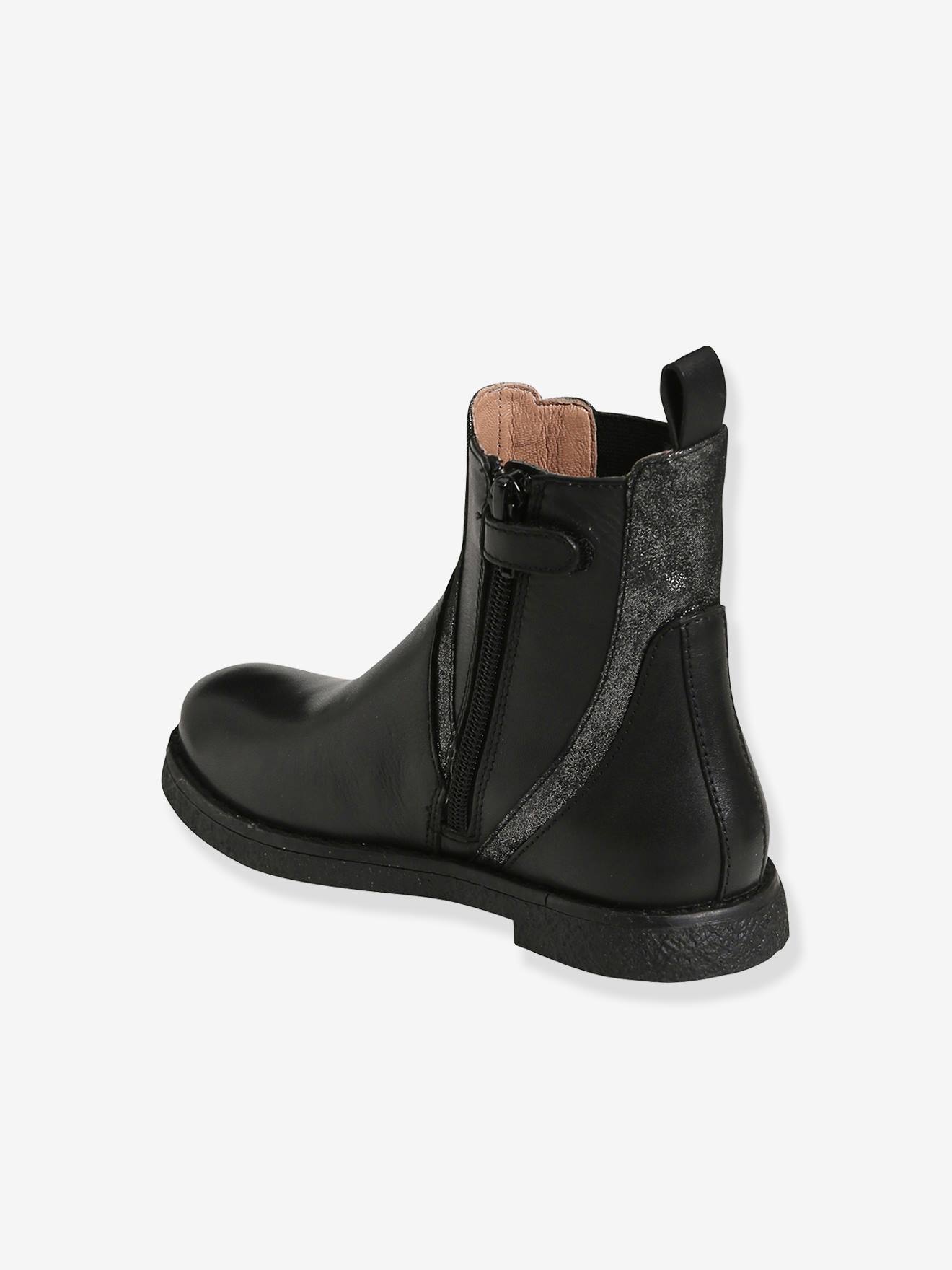 Vertbaudet Mädchen Boots, Materialmix - schwarz