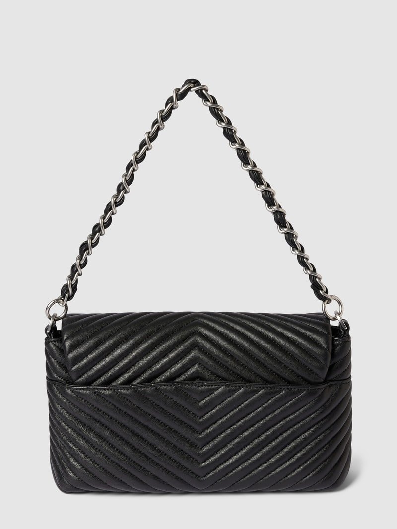 Umhängetasche mit Label-Detail Modell 'COCO' in schwarz