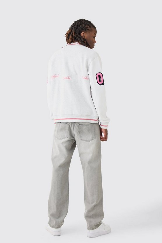 Jersey-Bomberjacke mit Applikation
