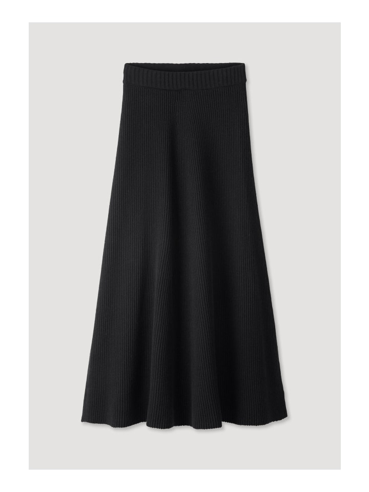 Hessnatur Strickrock Midi Regular in schwarz günstig kaufen