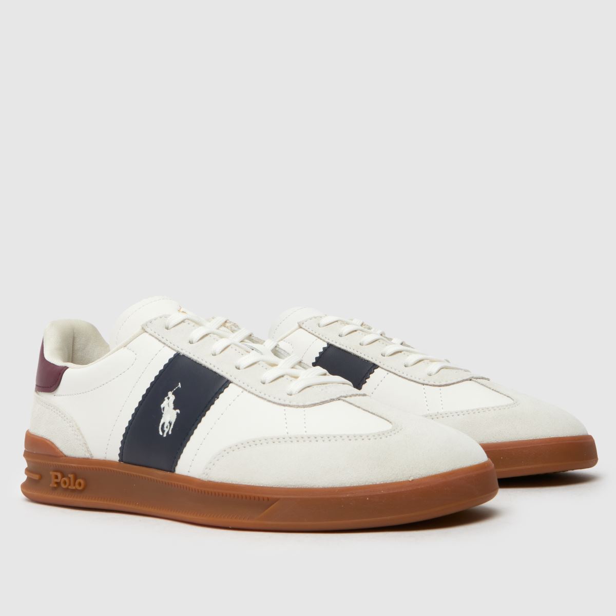 Polo Ralph Lauren – Vita och marinblå Heritage Aera-sneakers
