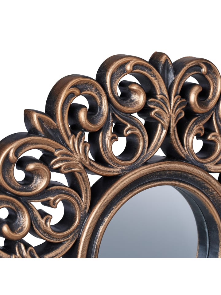 relaxdays 3 x Spiegel in Bronze/ Schwarz - Ø 25 cm günstig kaufen onesize