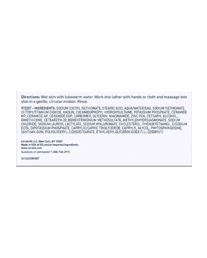 Pain nettoyant moussant sans savon pour peaux normales à grasses