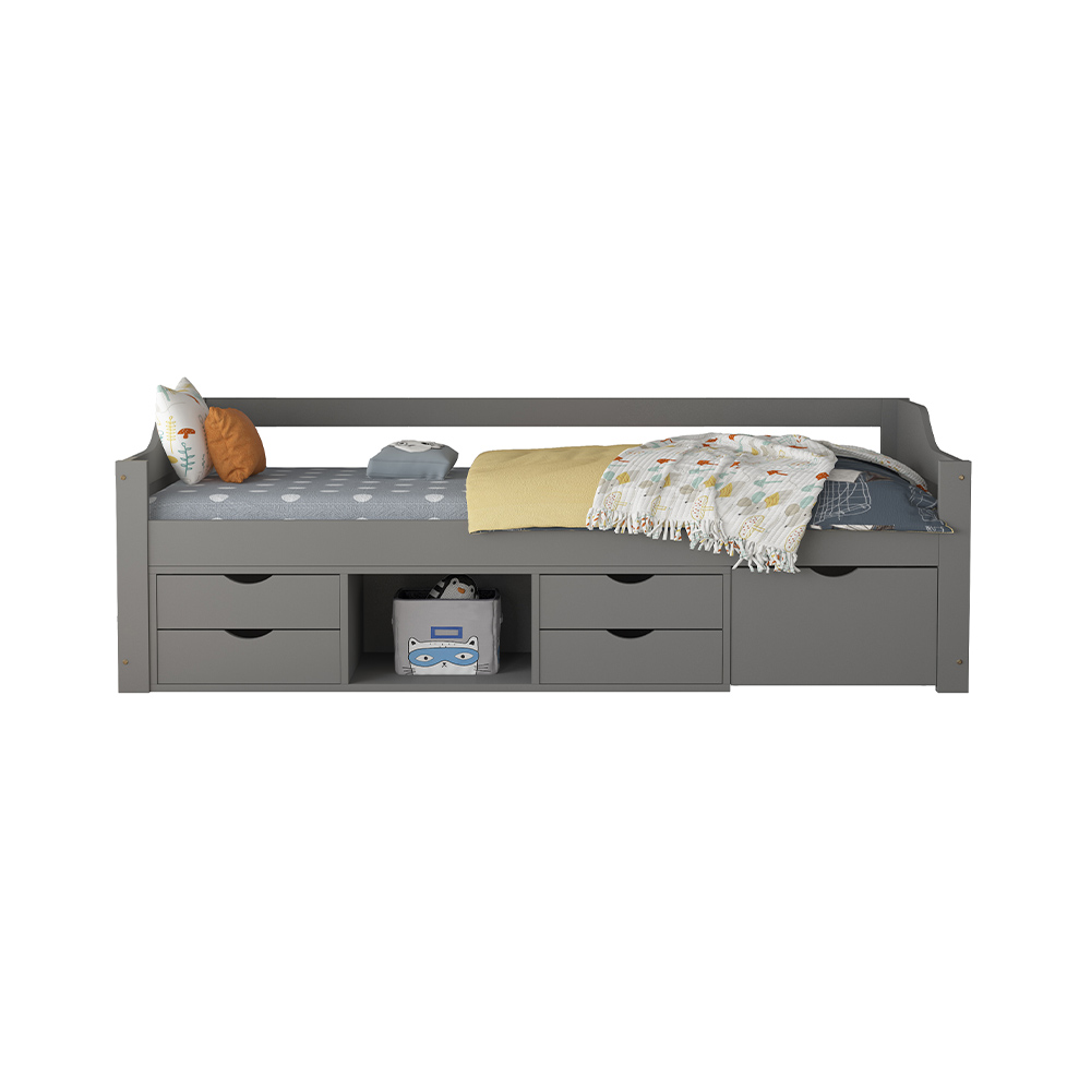 Home Deluxe HOME-DELUXE Kinderbett COSMOS mit Schubladen - 90 x 200 cm Grau