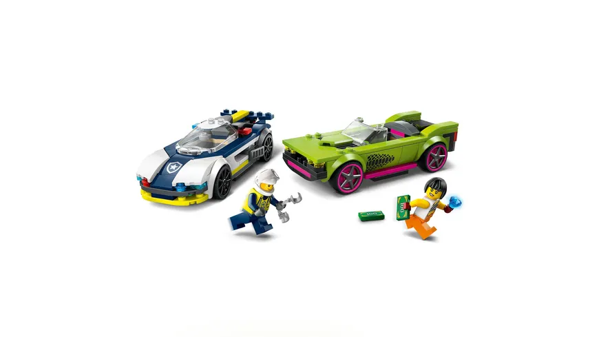 LEGO City 60415 Verfolgungsjagd mit Polizeiauto und Muscle Car