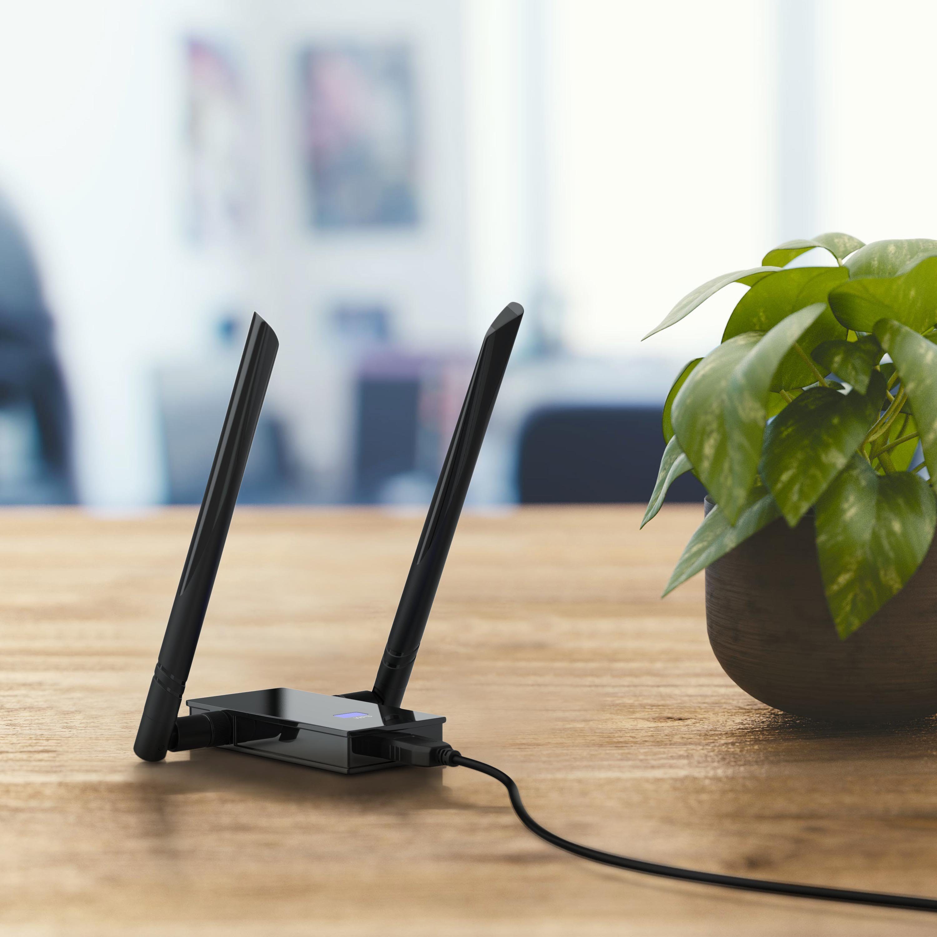 Aplic WLAN-Dongle, Netzwerkadapter 2x Antennen USB3.0 Wifi AC1200 Adapter 2,4 + 5GHz