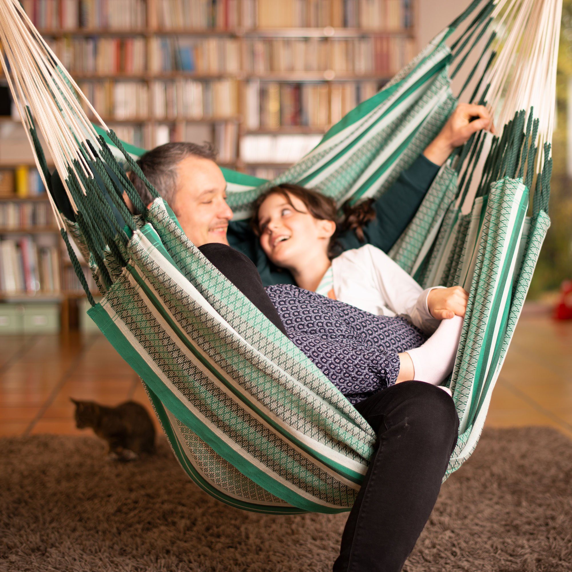 La Siesta Hängestuhl Hängestuhl Hängesessel Lounger HABANA Agave - Kingsize aus Bio-Baumwol, Hochwertige Qualität