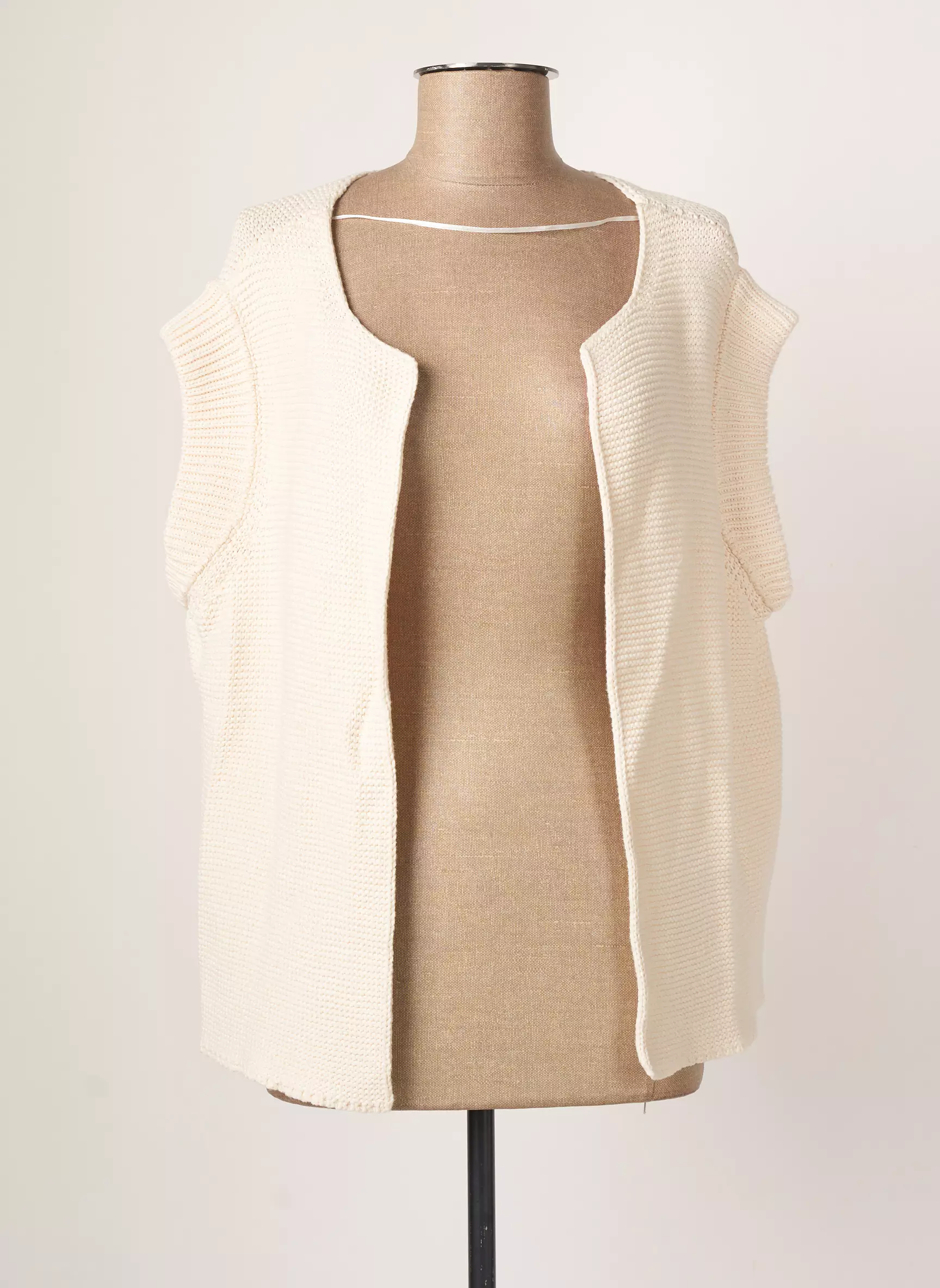 Yest Gilets Manches Courtes Femme couleur beige