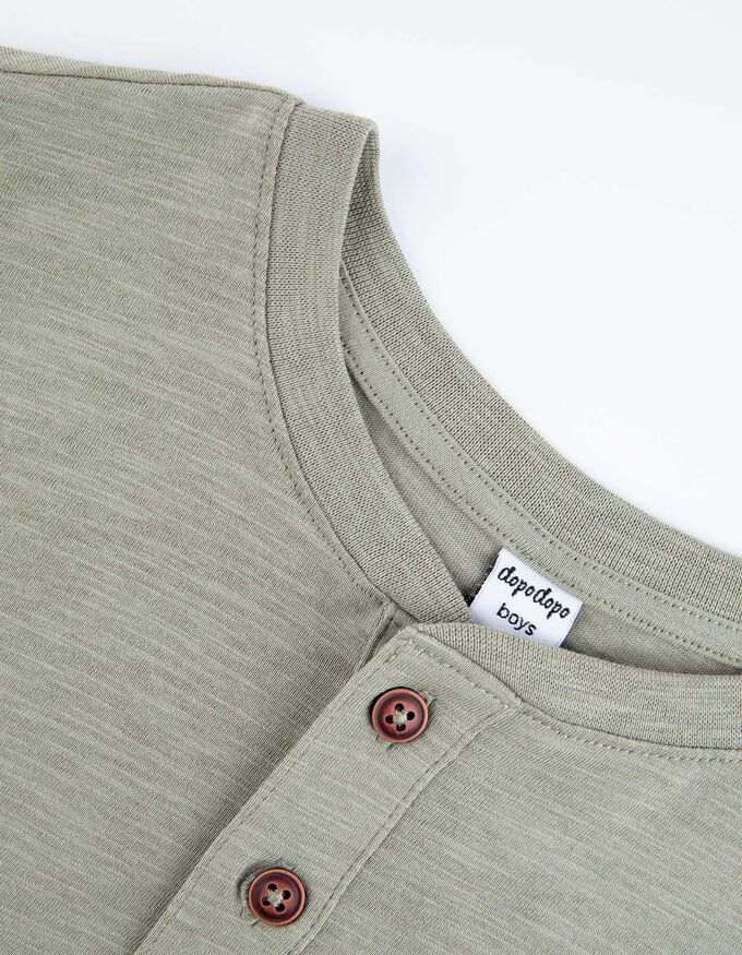 Langarmshirt - Henley-Ausschnitt