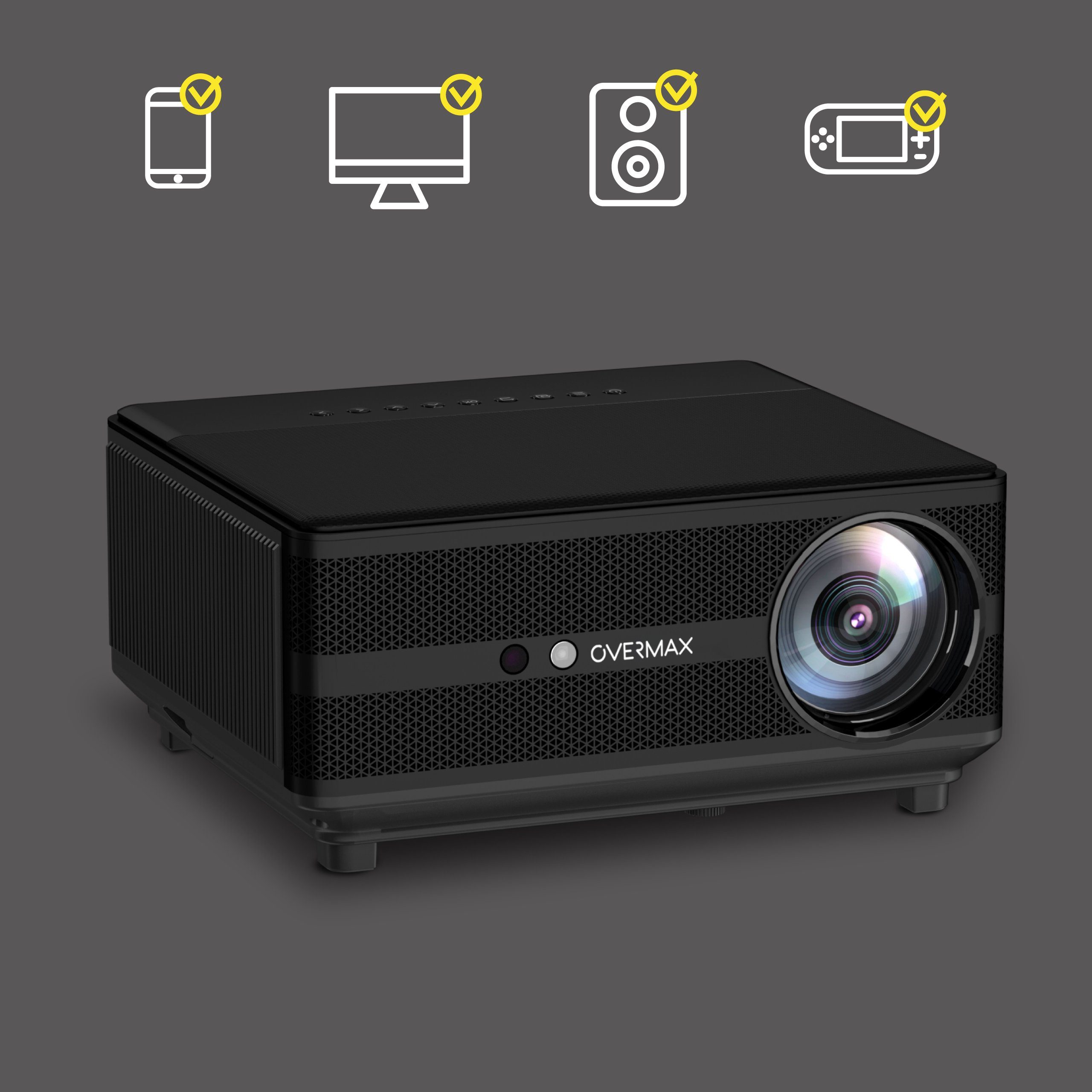 Overmax MULTIPIC 6.1 Beamer (7000 lm, 4500:1, 1920x1080 px, FullHD/Auto-Focus/Auto-Keystone/Dust Proof/40 – 150’’/50000h)