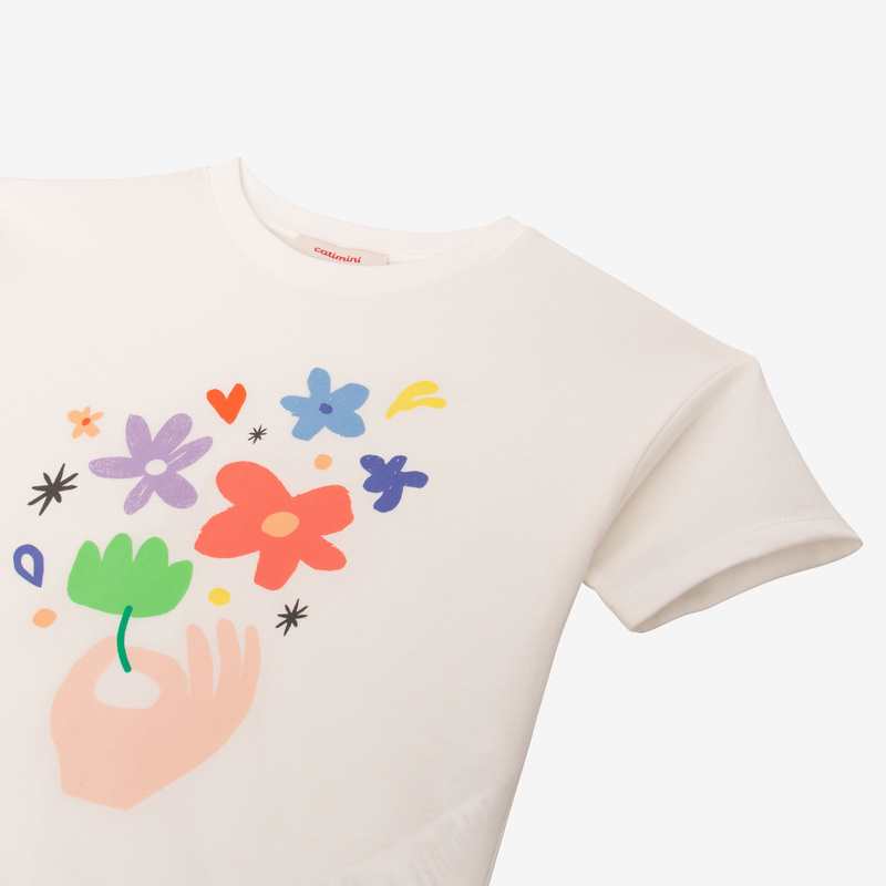 T-shirt fille fleurs couleur beige Catimini