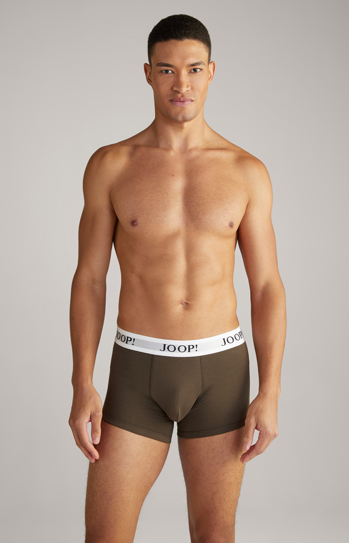 3er-Pack Fine Cotton Stretch Boxer in Dunkelblau/Bordeaux/Oliv