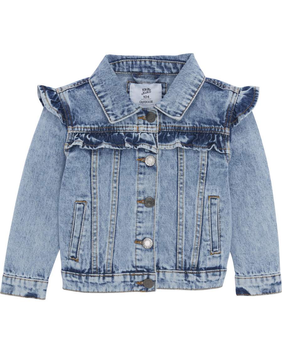 Jeansjacke mit Rüschen