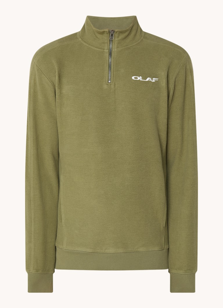 Maglione OLAF con mezza zip e logo ricamato