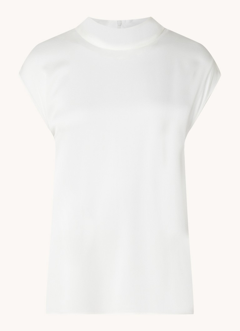 HUGO BOSS Bidriz silk top with stand-up collar