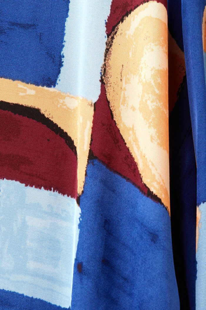 Satin-Hemdblusenkleid mit Print