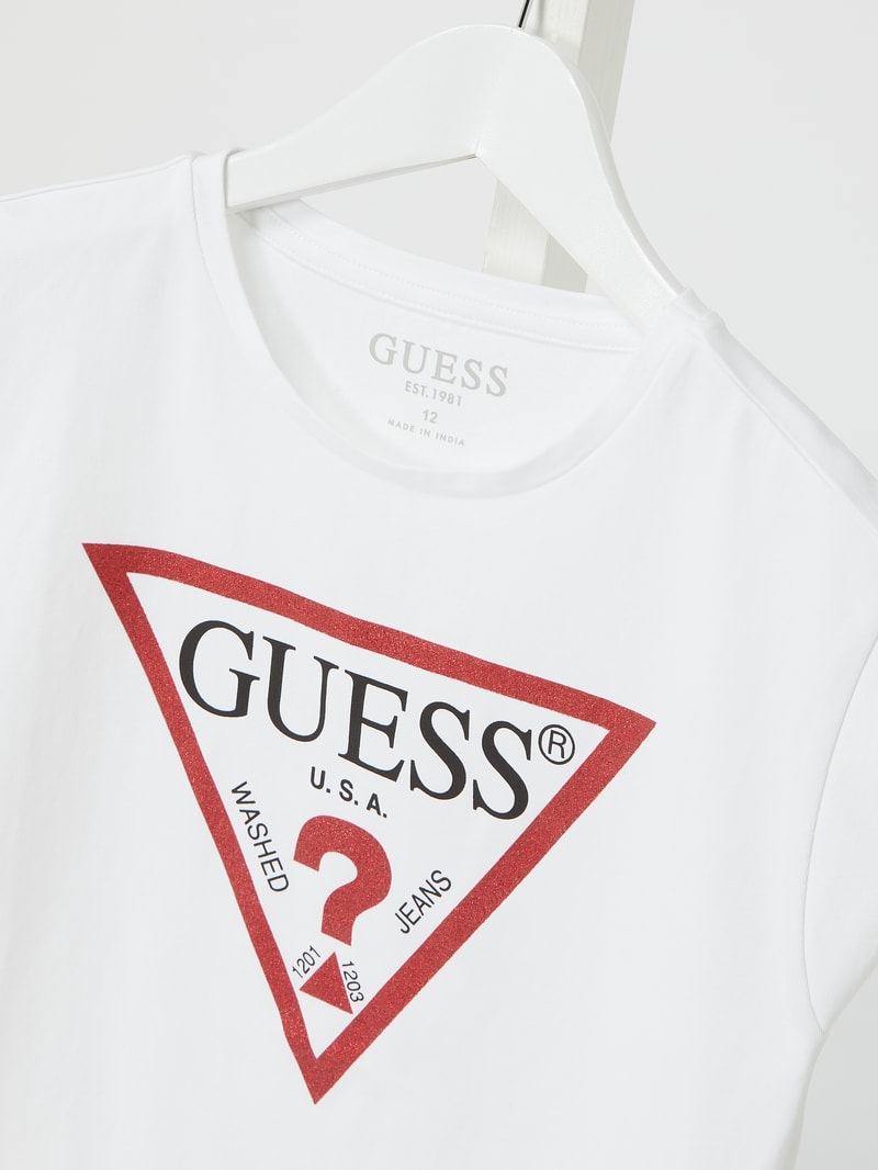 T-Shirt mit Logo-Print in weiß