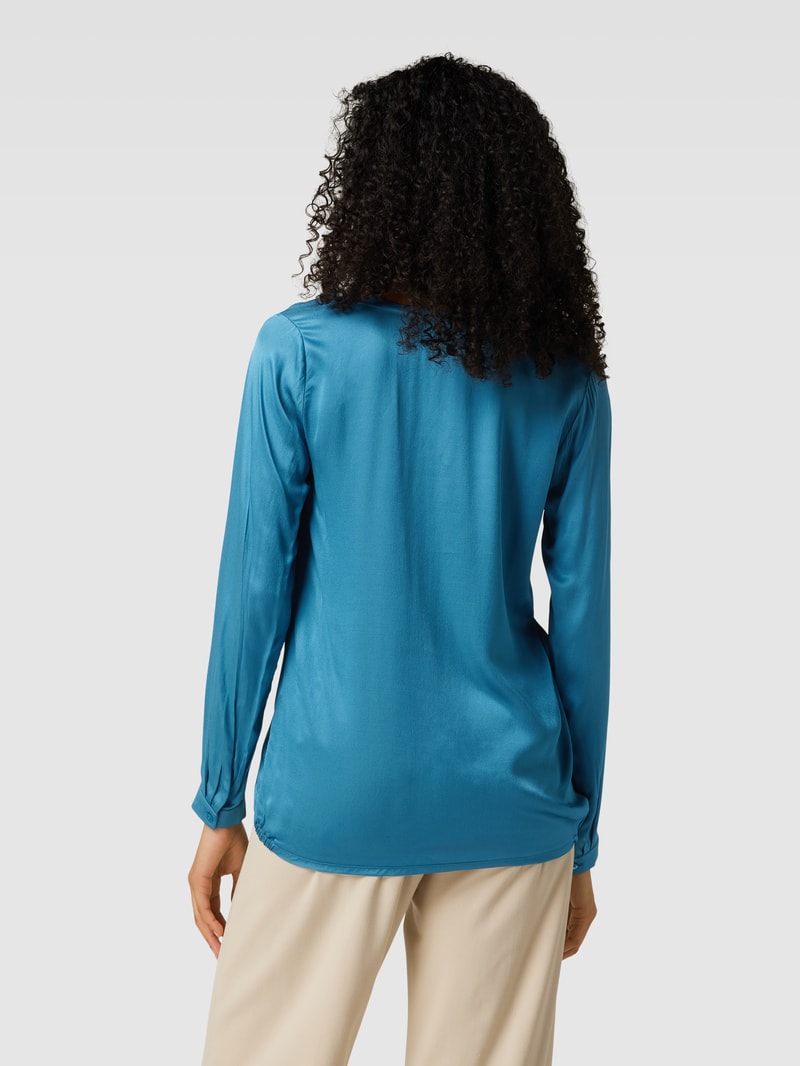 Bluse mit V-Ausschnitt in petrol