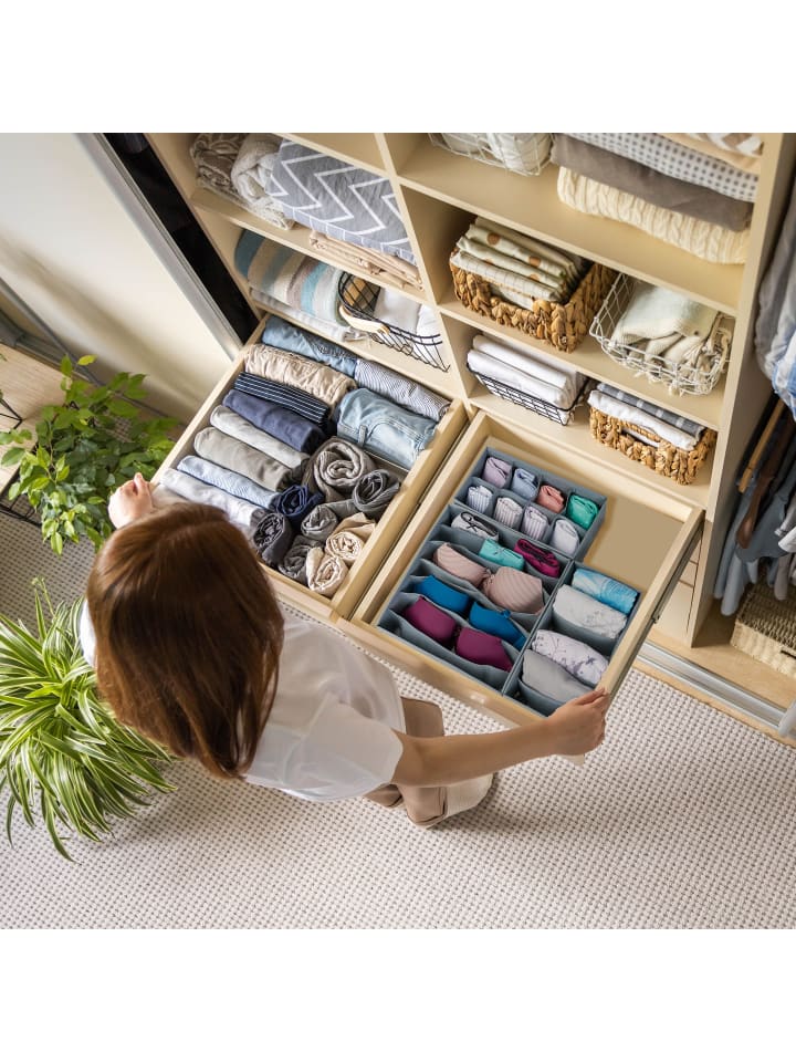 relaxdays 4-tlg. Schubladen-Organizer Set in Grau günstig kaufen onesize