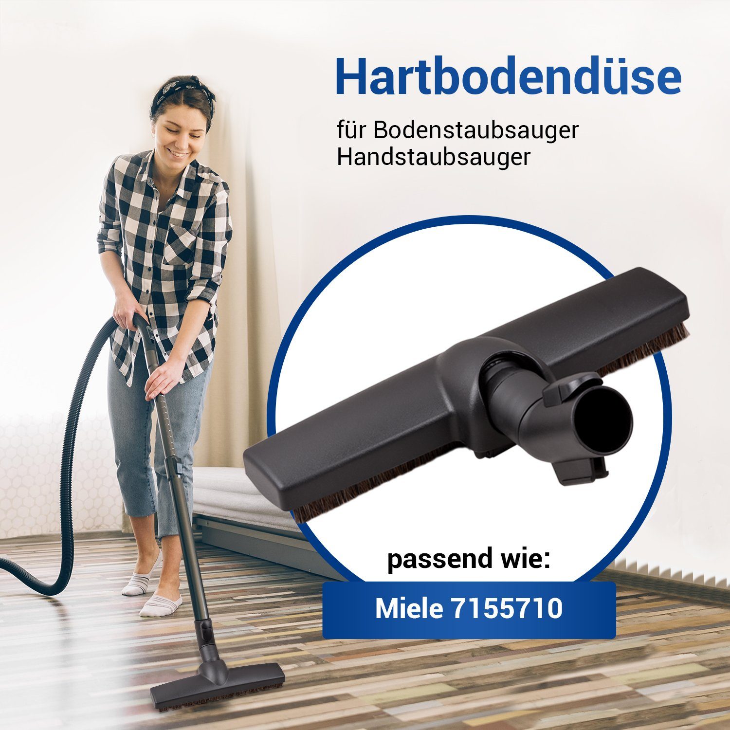 VIOKS Bodendüse Hartbodendüse Ersatz für Miele 7155710 SBB300-3, Zubehör für S141, S143, S144, S 100 - S 195, Classic C1, Compact C1 - C2, Complete C1 - C3, für 35mm Rohr-Ø Einrastsystem