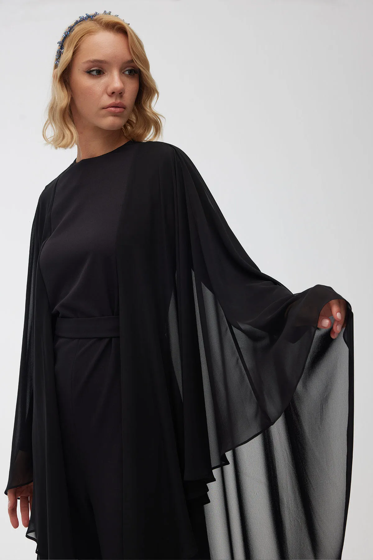 Manuka  Cape Abendkleid Overall Schwarz