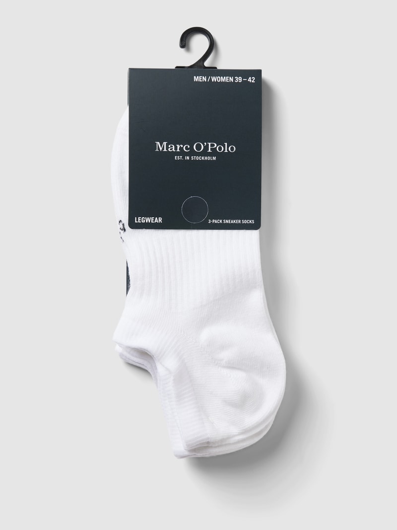 Sneakersocken mit Label-Detail im 3er-Pack Modell 'SASCHA' in weiß