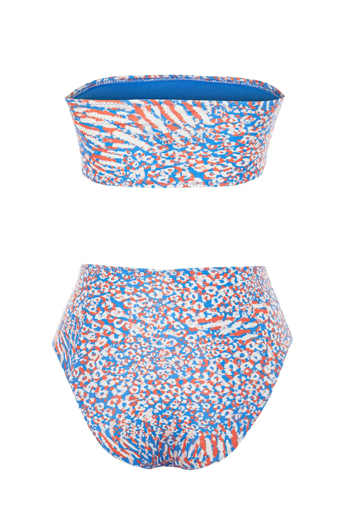 Trendyol Collection  Trägerloses Hipster-Bikini-Set mit Animal-Print und hoher Taille TBESS22BT0018