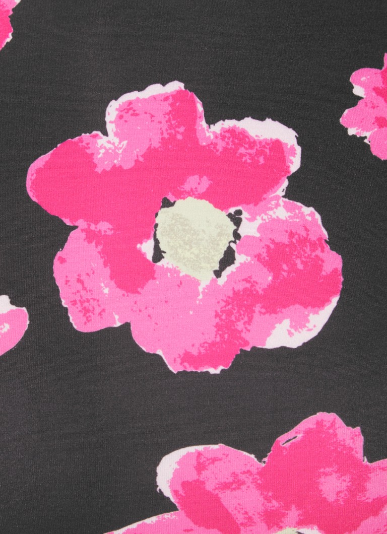 Colorful Rebel Neyo top with floral print and stand-up collar