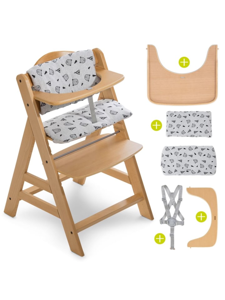 Hauck Hochstuhl Alpha Natur - im Sparset inkl. Holz-Essbrett in beige,braun günstig kaufen onesize