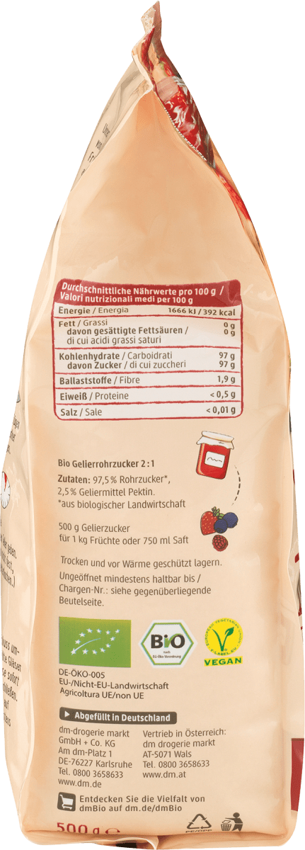 Gelierzucker, 2:1 für 1 kg Früchte, 500 g