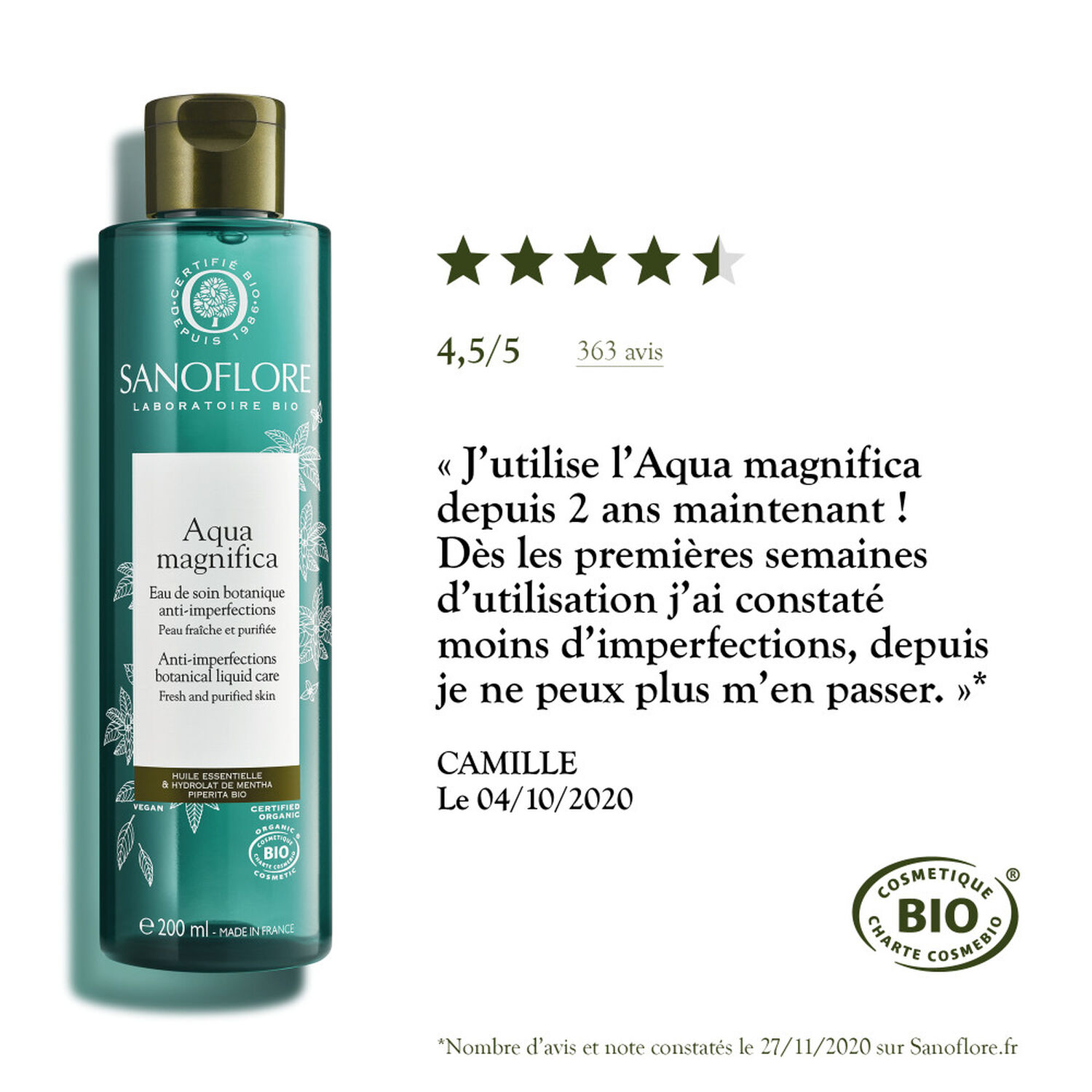 Sanoflore Aqua Magnifica Eau de Soin Botanique Anti-Imperfections