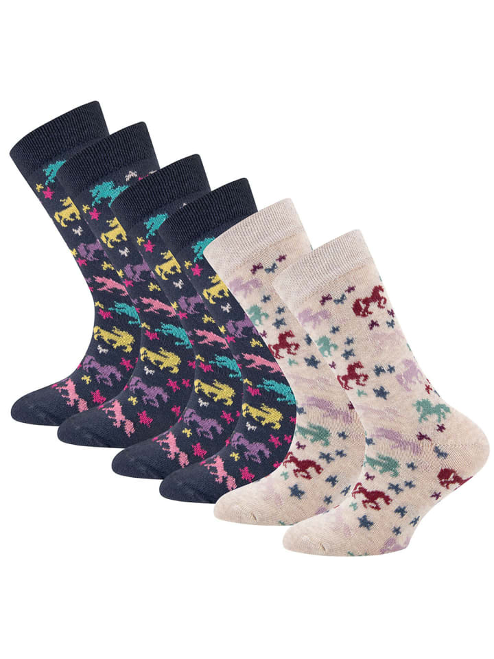 ewers Socken Einhörner 6er-Set in tinte-beige günstig kaufen
