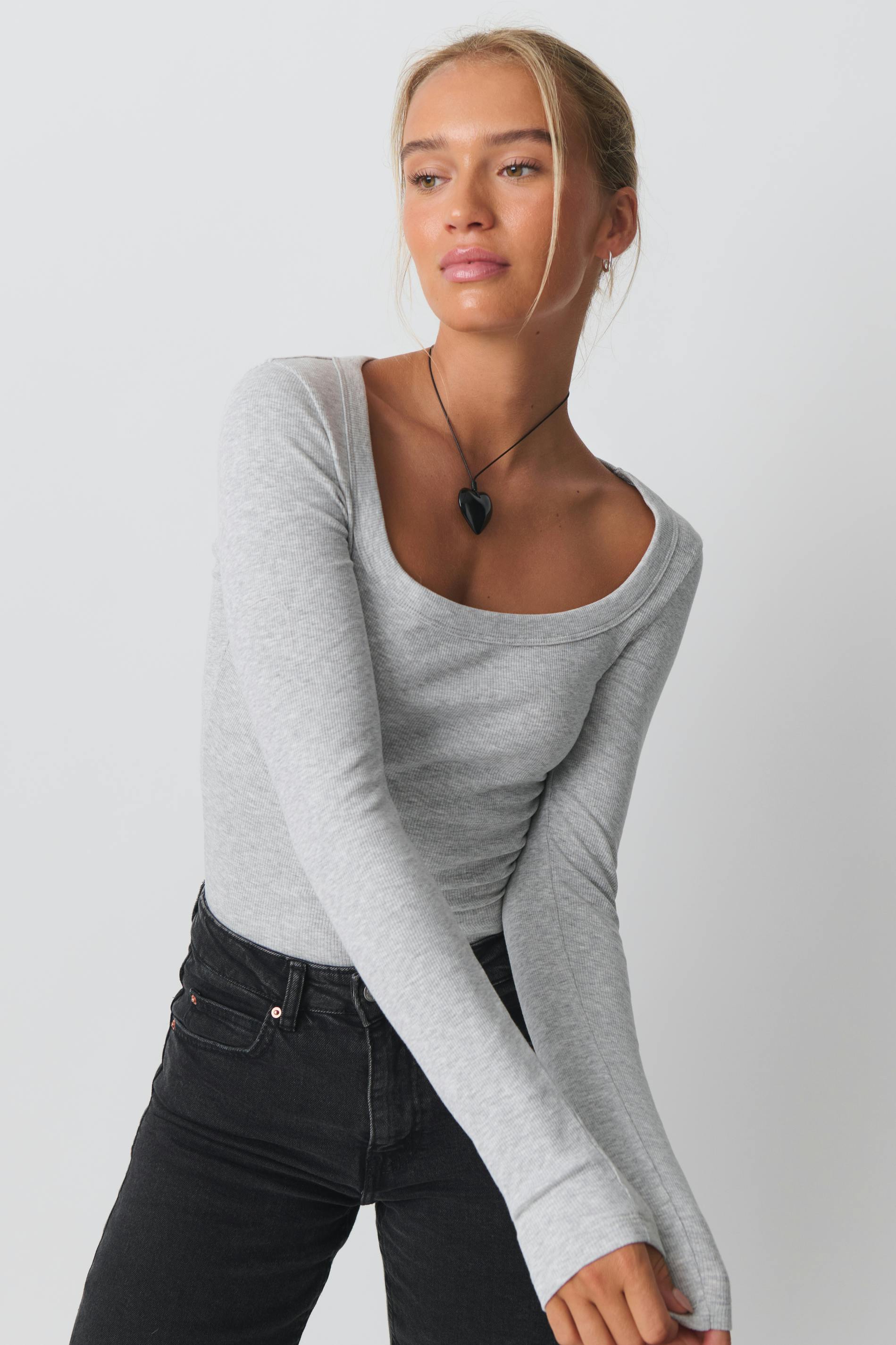 Rib long sleeve top