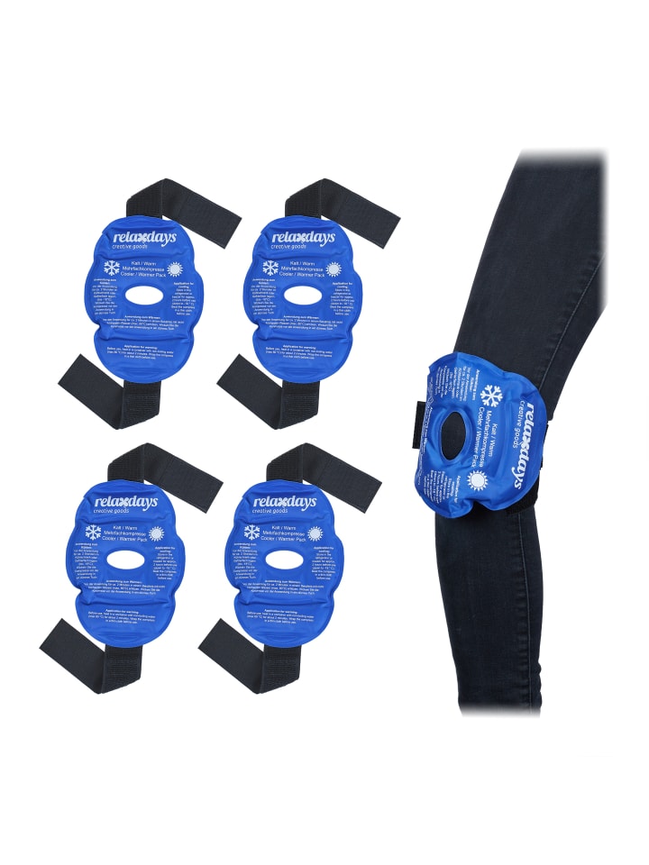 relaxdays 4 x Knie-Kühlpads in Blau günstig kaufen onesize