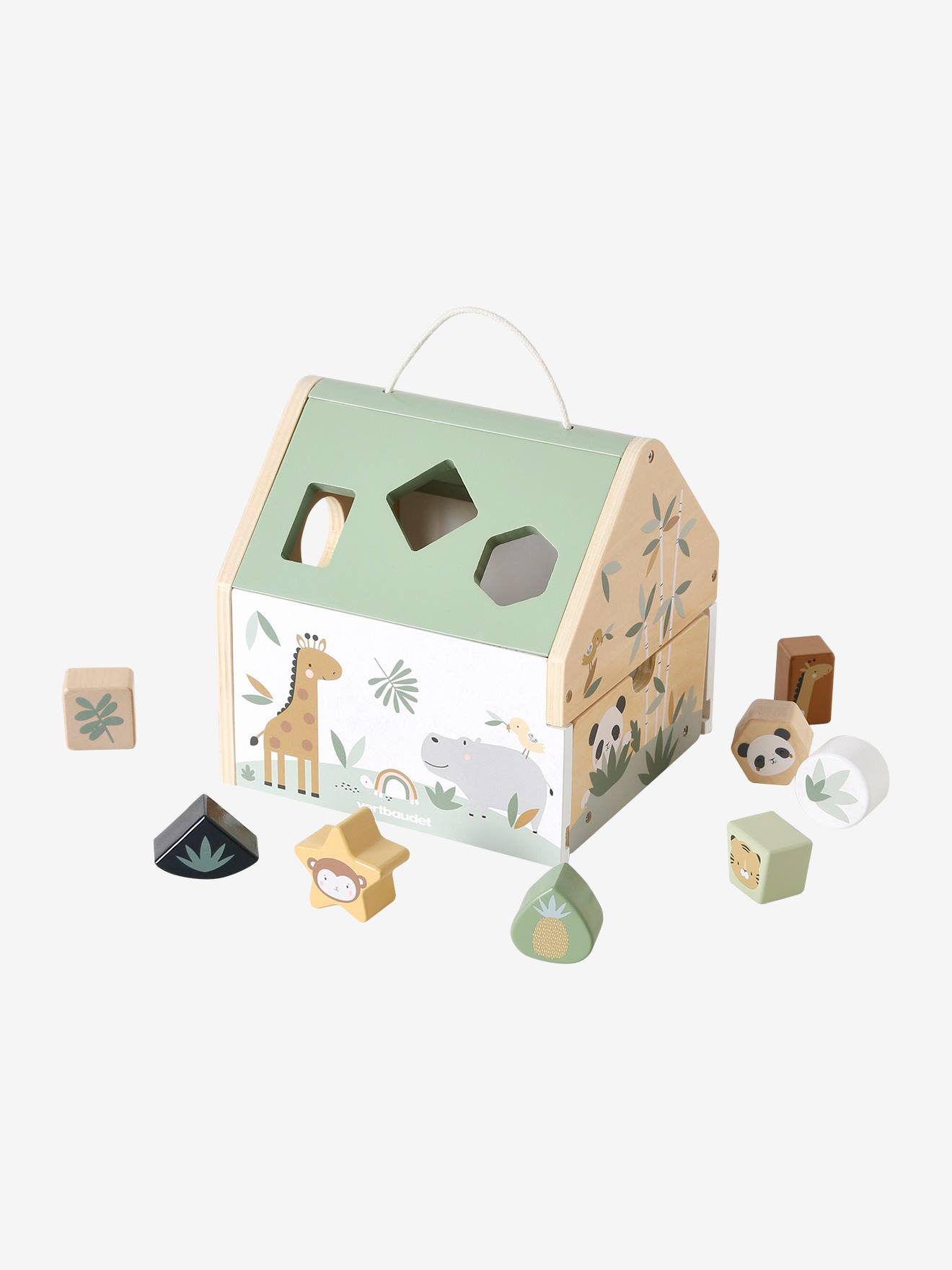 Vertbaudet Baby Steckspiel aus Holz FSC - mehrfarbig/bauernhof