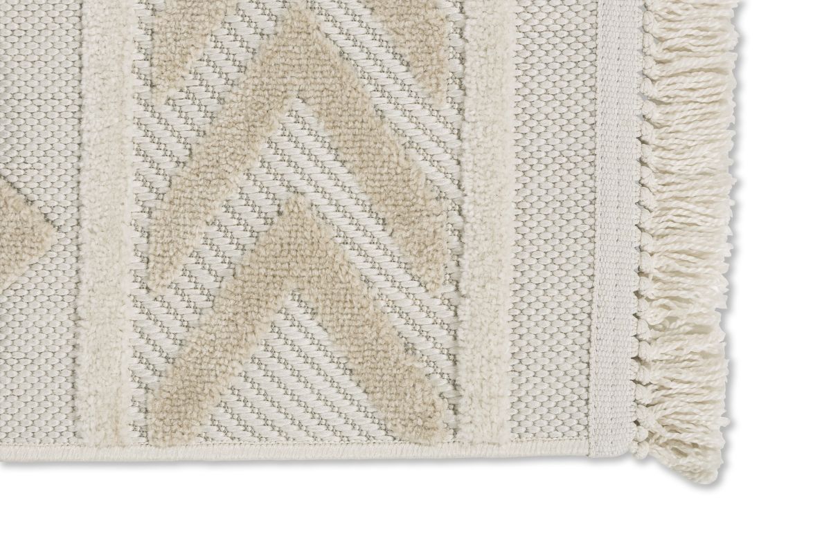 Schöner Wohnen Webteppich Summer Bordüre Quadrate beige 80x150