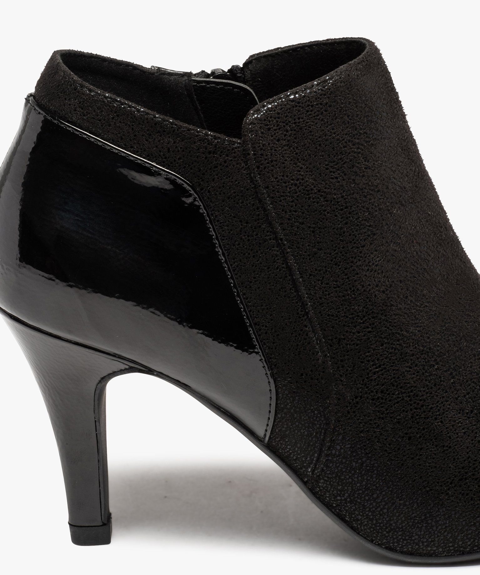 Low-boots femme unies à talon aiguille et bout pointu noir | GEMO