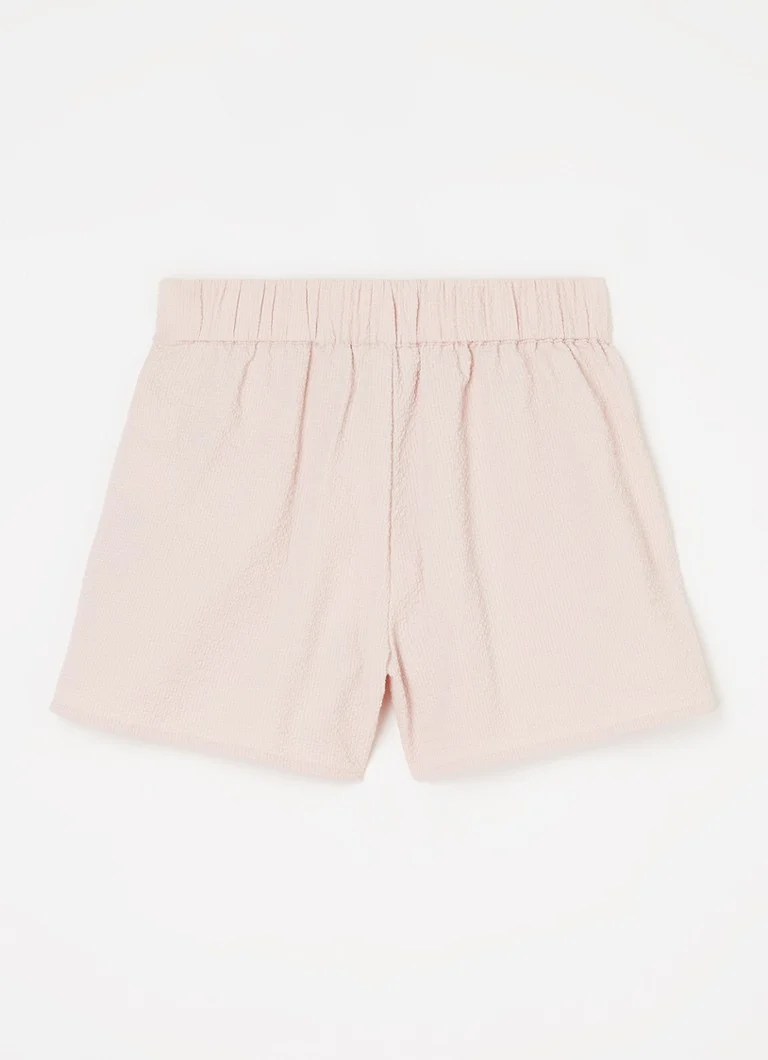 Pantaloni scurți cu talie înaltă și croială dreaptă Calvin Klein, cu finisaj texturat