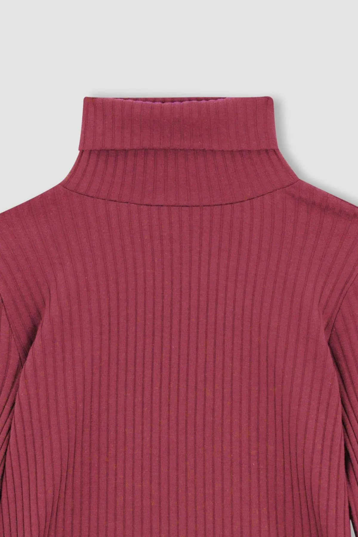 DeFacto  Geripptes Camisole-Langarm-T-Shirt mit Rollkragen für Mädchen