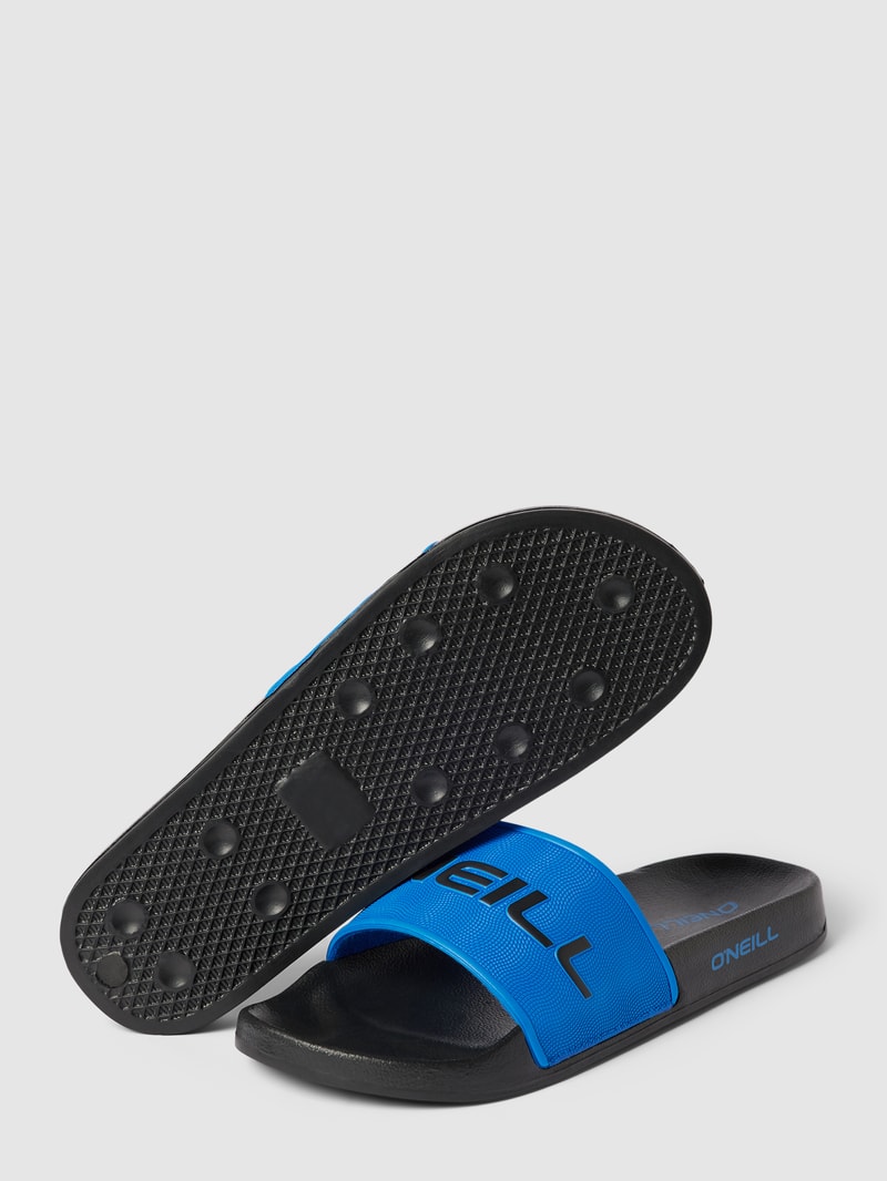 Slides mit Label-Applikation in royalblau