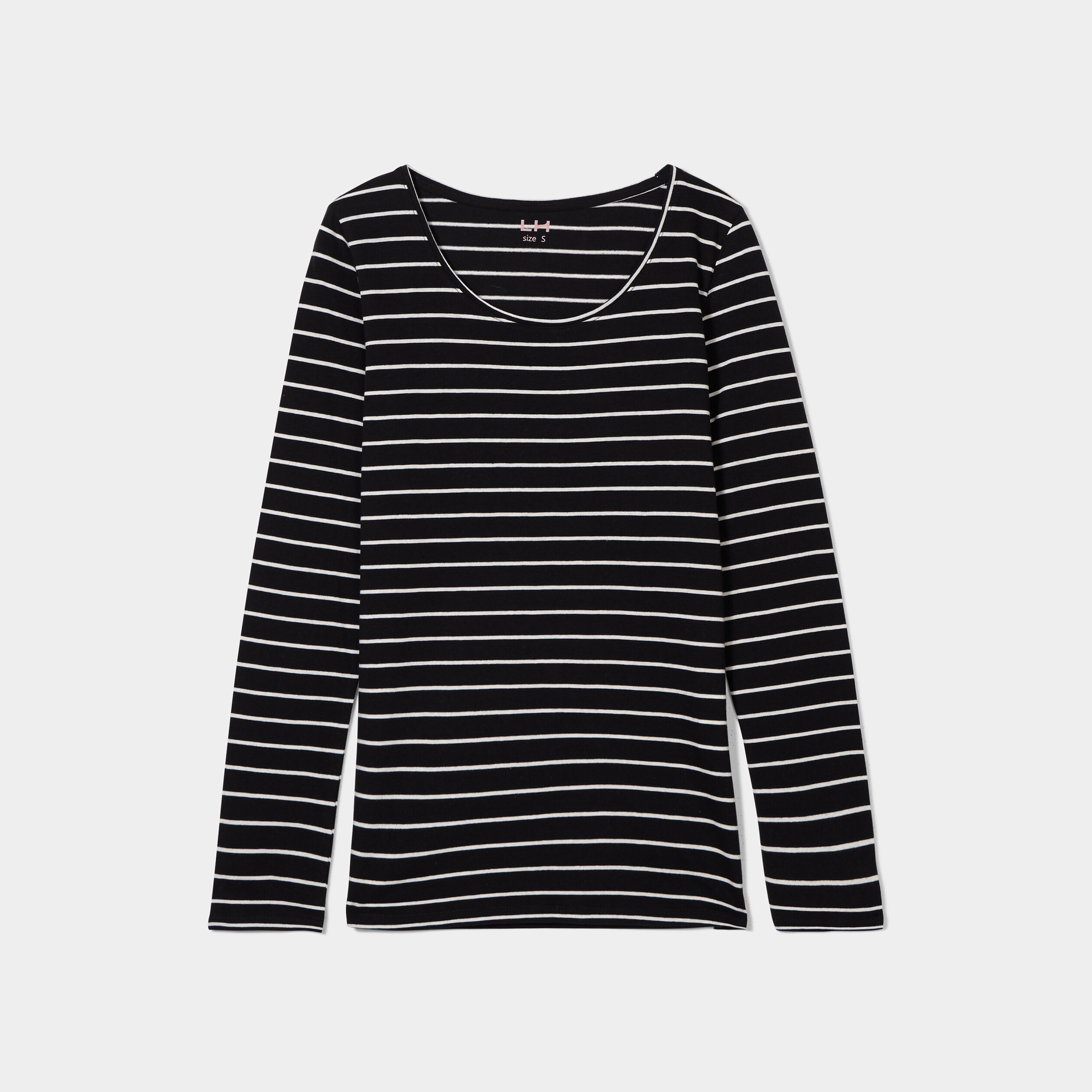Haut marinière manches longues noir femme | La Halle
