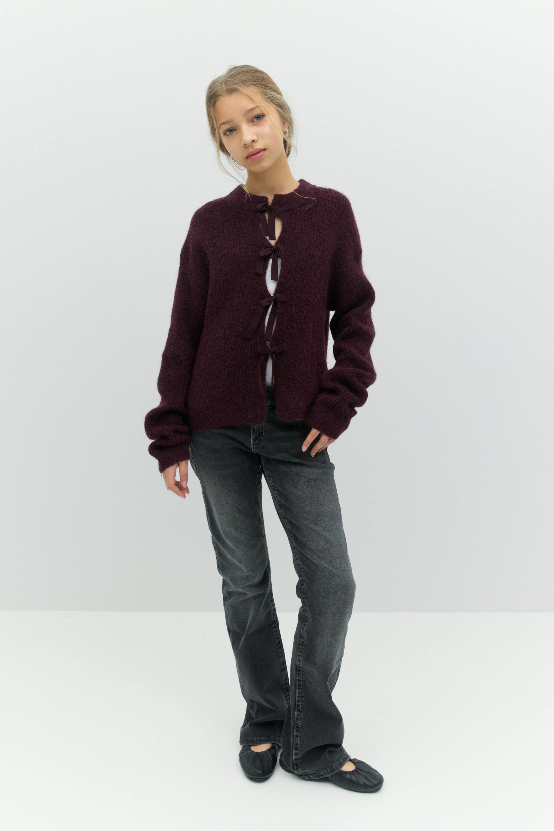 Y bow cardigan