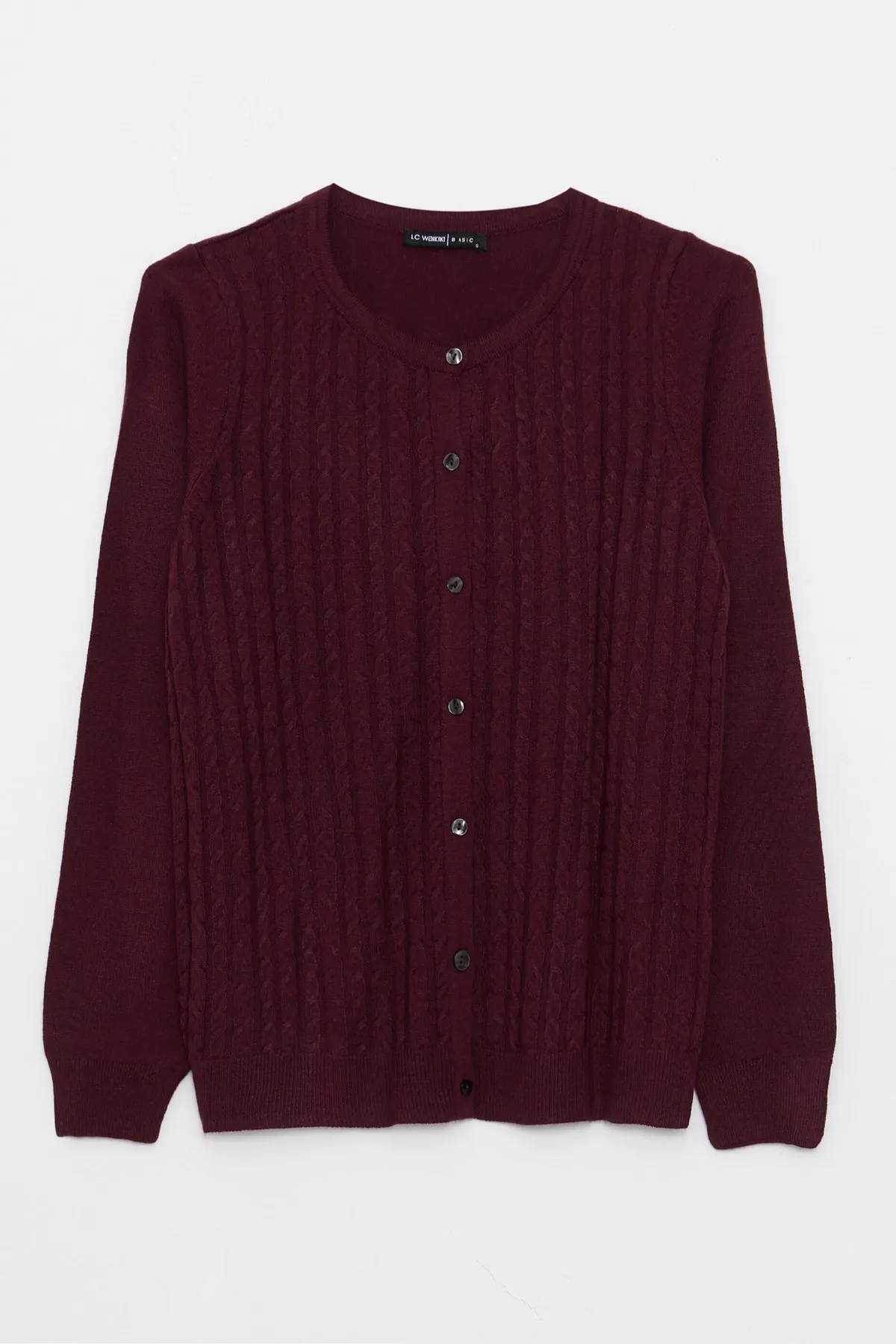 LC Waikiki  Strickjacke - Bordeaux - Regular Fit