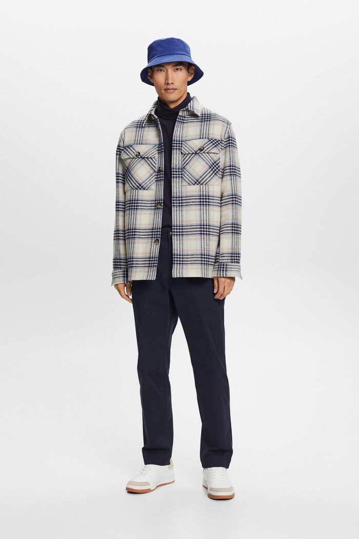 Kariertes Overshirt aus Wollmix