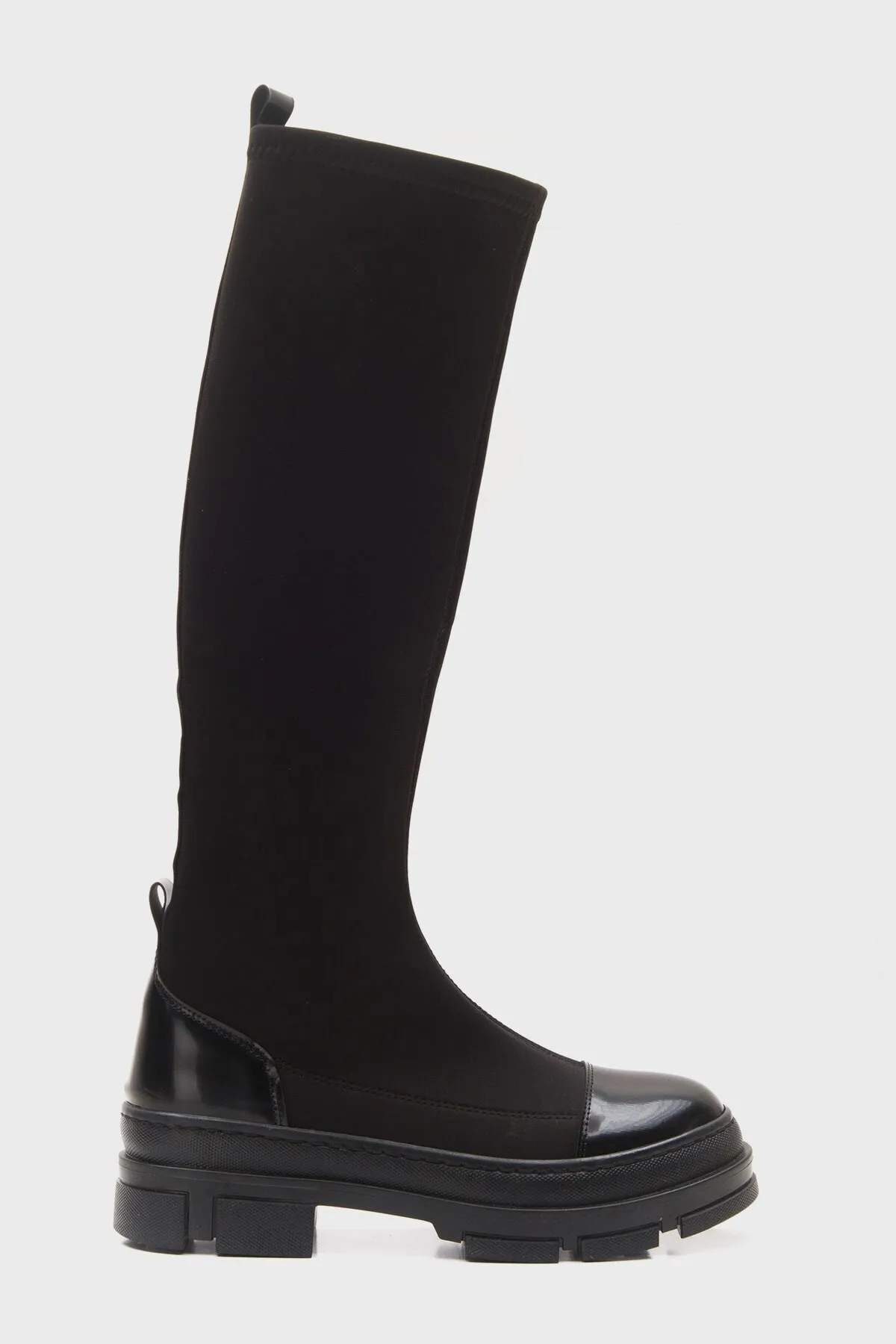 LuviShoes  Bella Black Scuba Damenstiefel
