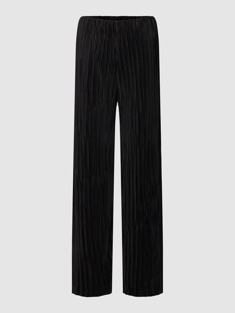 Faltenhose mit elastischem Bund in schwarz