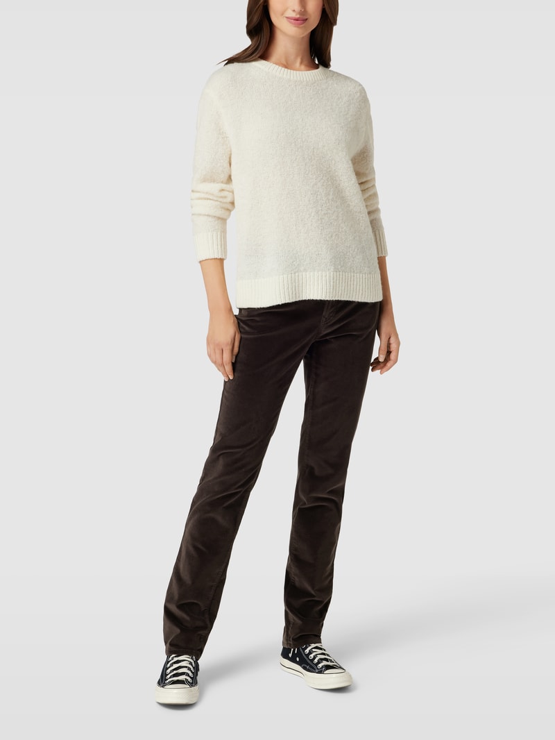 Slim Fit Jeans in Samt-Optik Modell 'Mary' in schokobraun