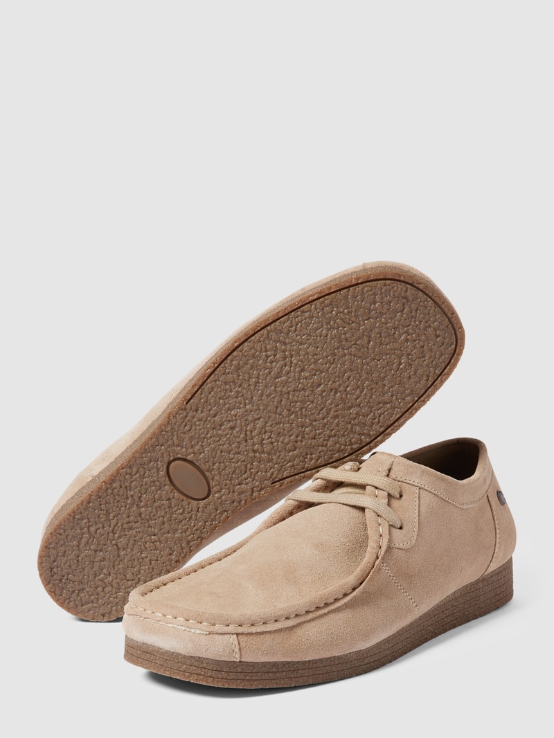 Schnürschuhe mit Label-Details in sand